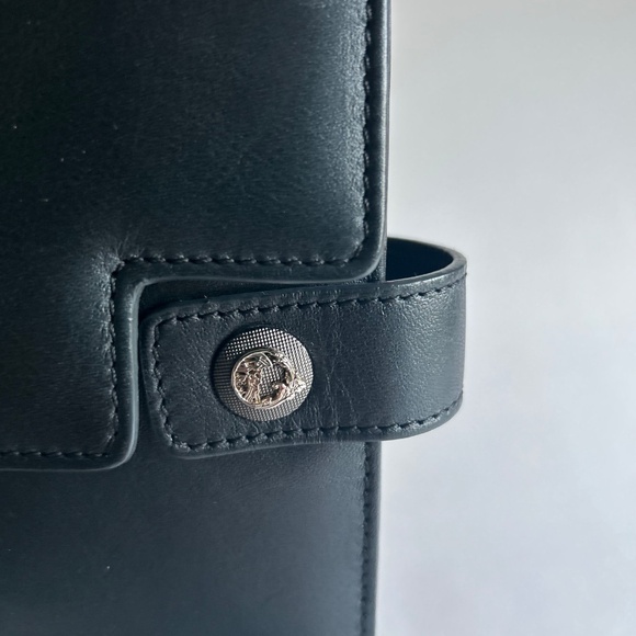 Versace Collecting Navy Genuine Leather Gold Chain Handbag Shoulder Bag - Picture 10 of 16